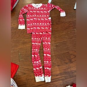 Lazy One Red and White Kids Pajama Set